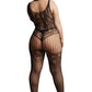 Le Désir Black Lace And Fishnet Bodystocking XL