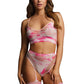 Le Désir 2pc Tie Dye Bra Set With Garters & Face Bling in O