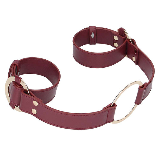 Ouch! Halo Handcuffs With Connector in Burgundy