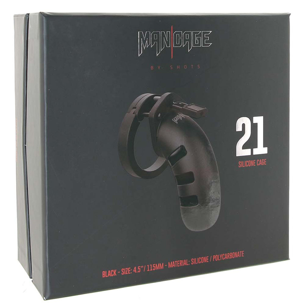 ManCage 21 4.5 Inch Silicone Cock Cage in Black PinkCherry ManCage 21 4.5 Inch Silicone Cock Cage in Black PinkCherry