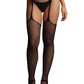 Le Désir Black Fishnet And Lace Garterbelt Stockings in OS