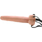 9 Inch Hollow Vibrating Strap-On with Balls in Vanilla