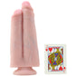 King Cock 9 Inch Two Cocks One Hole Dildo in Vanilla