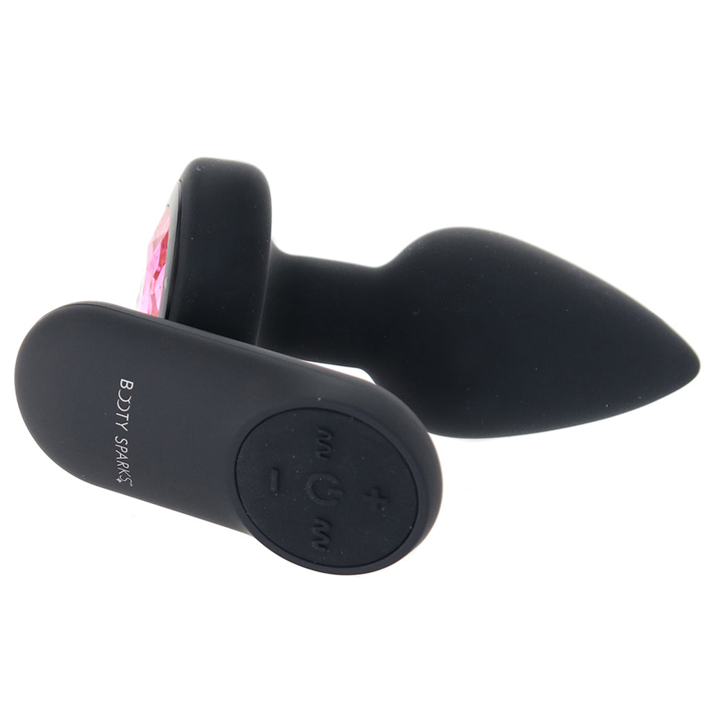 Booty Sparks Pink Gem Vibrating Anal Plug in Small PinkCherry Booty Sparks Pink Gem Vibrating Anal Plug in Small PinkCherry