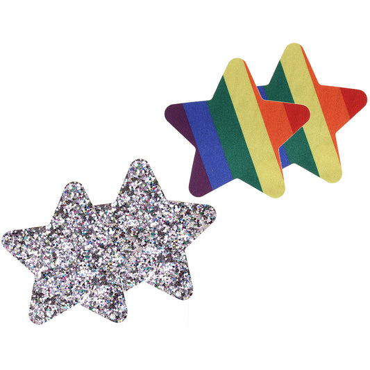 Pride and Rainbow Glitter Stars Nipple Pasties