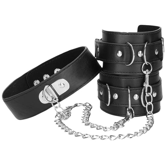 Black & White Collar with Wrist Cuffs