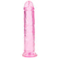 RealRock Crystal Clear Jelly 7 Inch Dildo in Pink