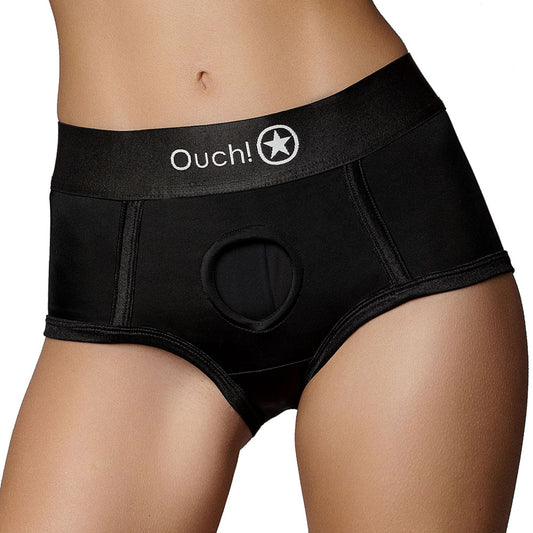 Ouch! Black Vibrating Strap-on Brief /S
