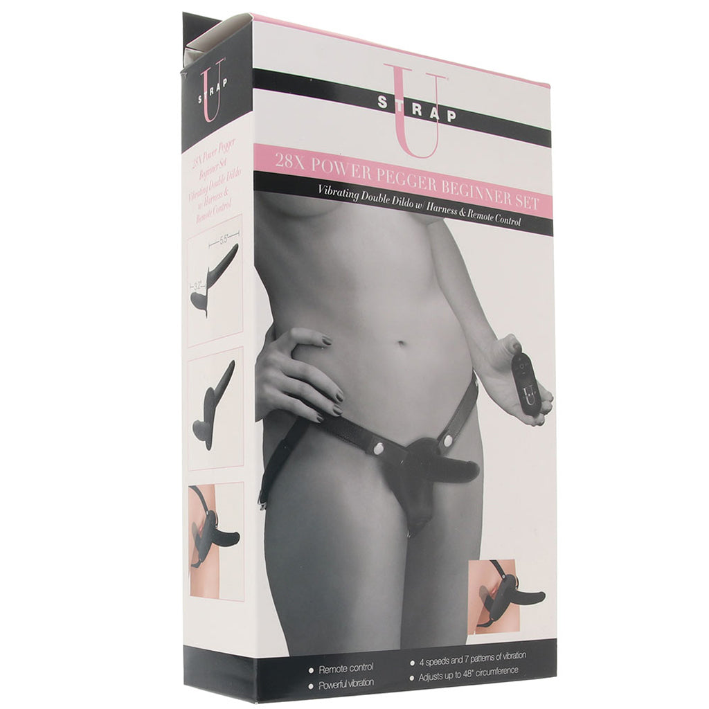 Strap U Power Pegger Beginner Vibrating Dildo & Harness PinkCherry Strap U Power Pegger Beginner Vibrating Dildo & Harness PinkCherry