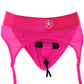 Ouch! Vibrating Pink Strap-on Garter Thong in XS/S