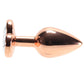 Small Aluminum Plug with Clear Heart Gem in Rose Gold