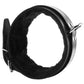 Furry Lined Leather Collar in Black