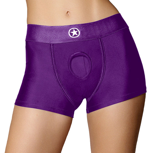 Ouch! Vibrating Purple Strap-on Boxer /S