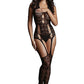 Le Désir Black Lace Suspender Bodystocking in OS