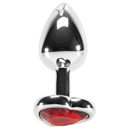 Small Aluminum Plug with Pink Gem in Multicolor PinkCherry Small Aluminum Plug with Pink Gem in Multicolor PinkCherry