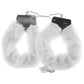 Playful Furry Cuffs with Keys in White