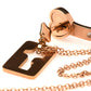 Cuffed Locking Bracelet & Key Necklace in Rose Gold