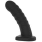 Banx Ribbed 8 Inch Hollow Silicone Dildo in Black