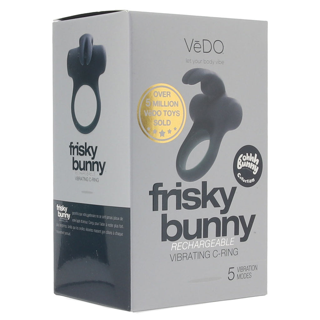 Frisky Bunny Vibrating Ring in Black Pearl PinkCherry Frisky Bunny Vibrating Ring in Black Pearl PinkCherry