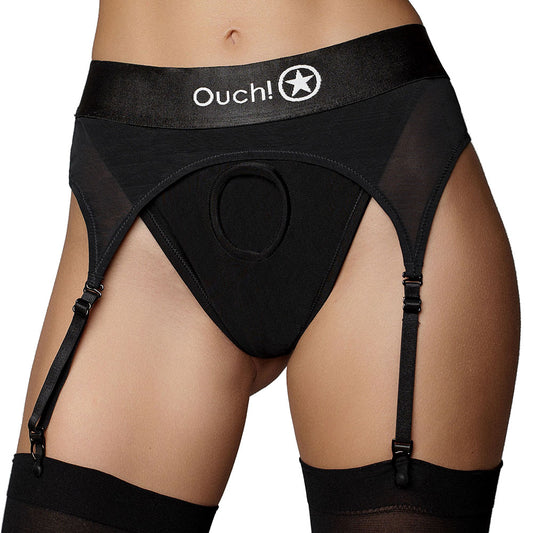Ouch! Vibrating Strap-on Garter Thong /S