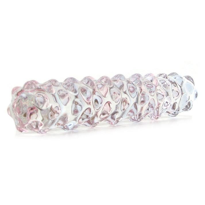 Glas 9 in. Purple Rose Nubby Glass Dildo