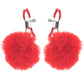 Charmed Pom Pom Nipple Clamps in Red