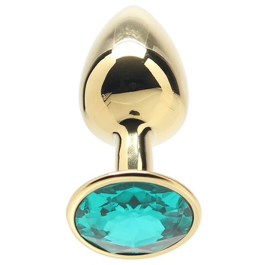 Ouch! Green Round Gem Gold Plug in Small