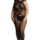 Le Désir Black Crotchless Leopard Bodystocking in OSXL