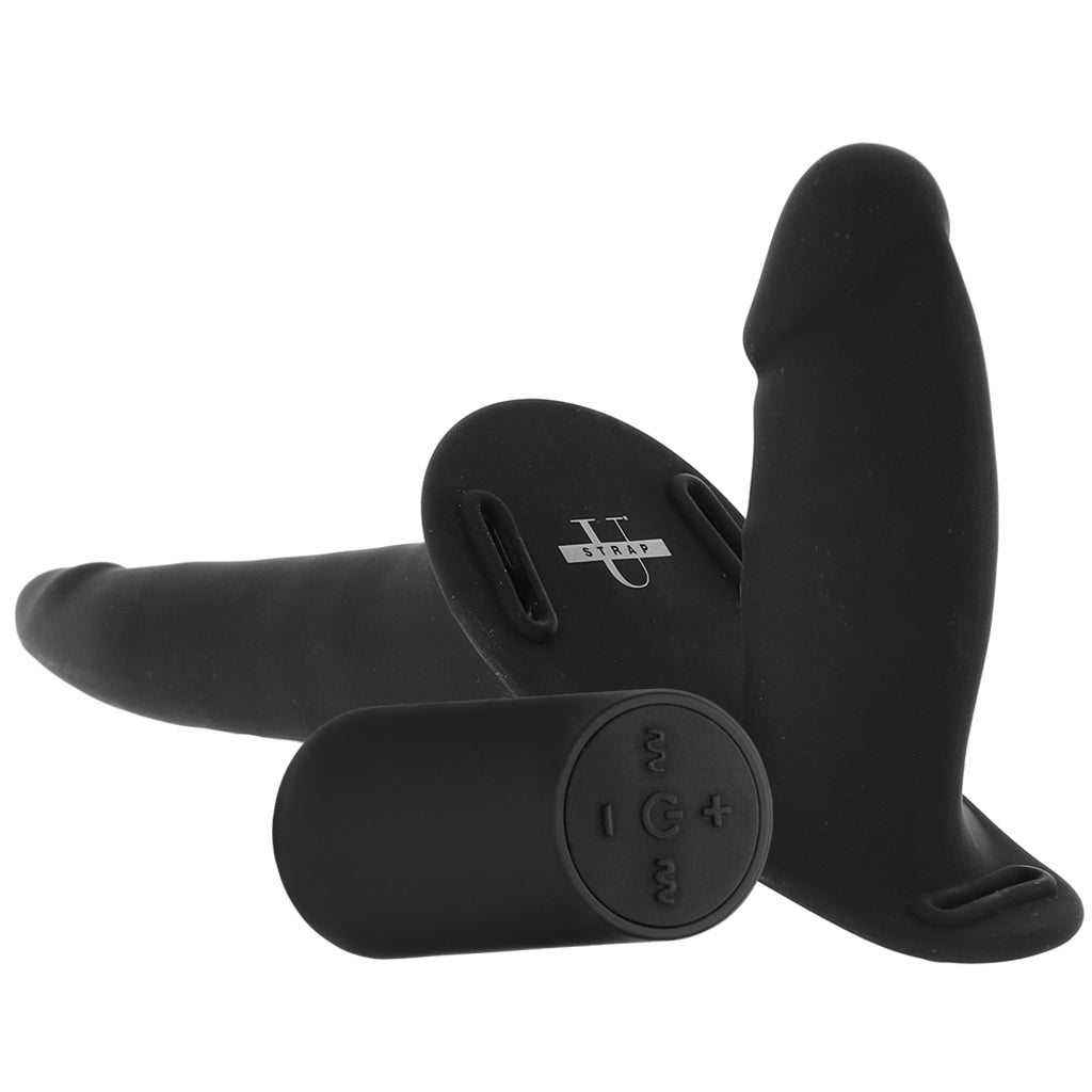 Strap U Power Pegger Beginner Vibrating Dildo & Harness PinkCherry Strap U Power Pegger Beginner Vibrating Dildo & Harness PinkCherry