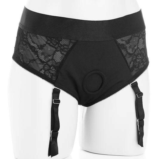 Strap U Laced Seductress Crotchless Panty Harness in 2X/3X