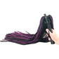 Suede Flogger with Leather Handle in Black & Purple
