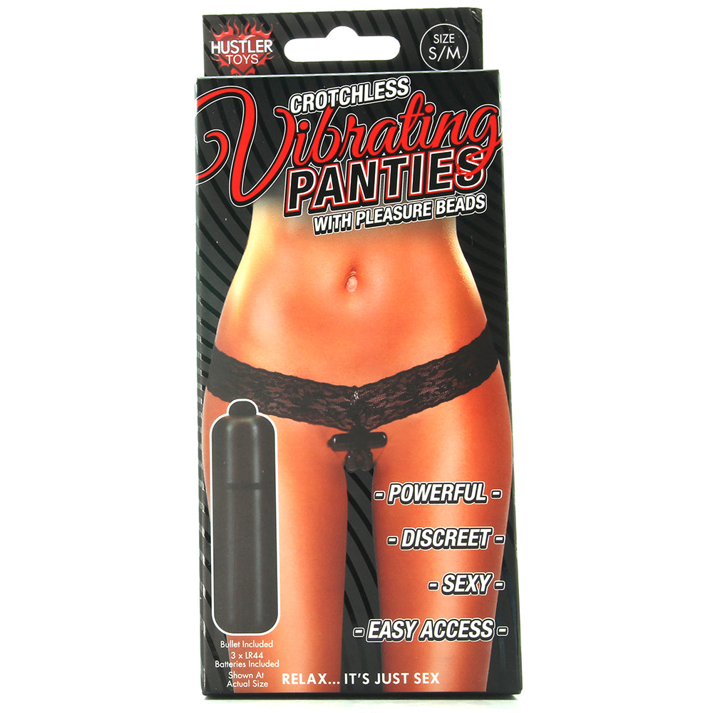 Crotchless Vibrating Panties with Pleasure Beads /M PinkCherry Crotchless Vibrating Panties with Pleasure Beads /M PinkCherry
