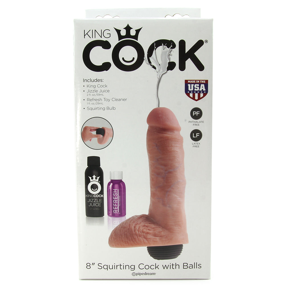 King Cock 8 Inch Squirting Cock with Balls image