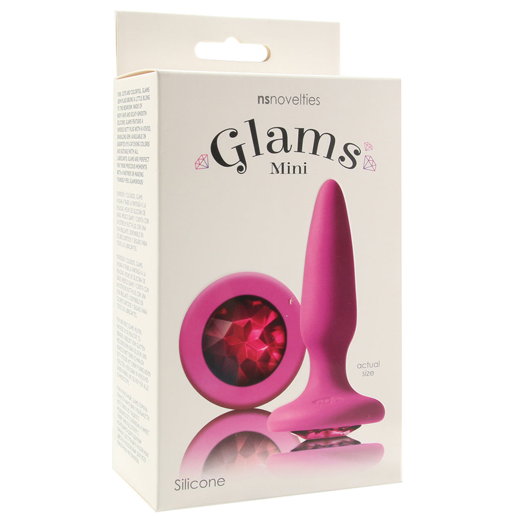 Glams Mini Pink Gem Silicone Butt Plug PinkCherry Glams Mini Pink Gem Silicone Butt Plug PinkCherry