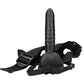 Ouch! Ribbed 8 Inch Hollow Ballsy Strap-On in Black