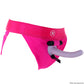 Ouch! Vibrating Pink Open Back Panty Harness in XL/2XL