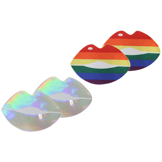 Pride and Holographic Lips Nipple Pasties