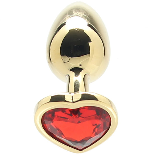 Ouch! Red Heart Gem Gold Plug in Small