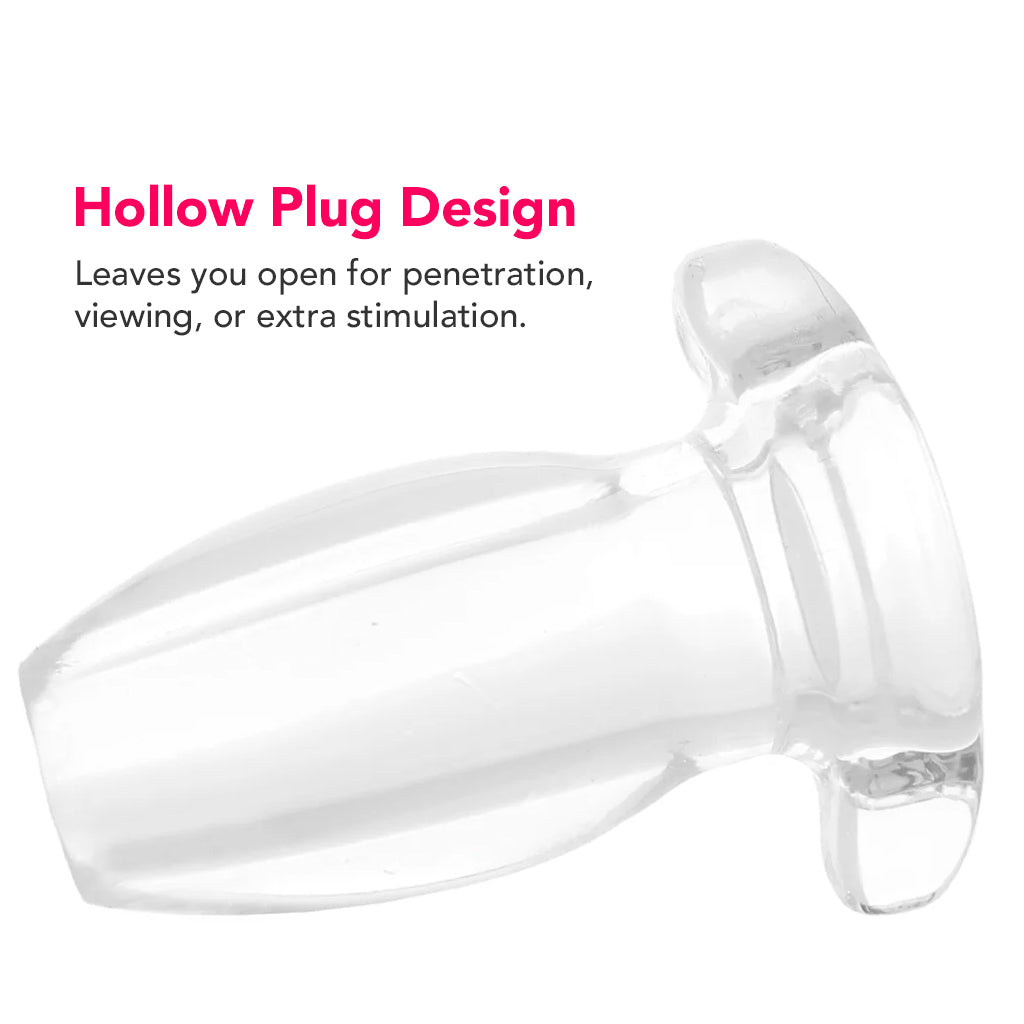 Peephole Clear Hollow Anal Plug PinkCherry Peephole Clear Hollow Anal Plug PinkCherry