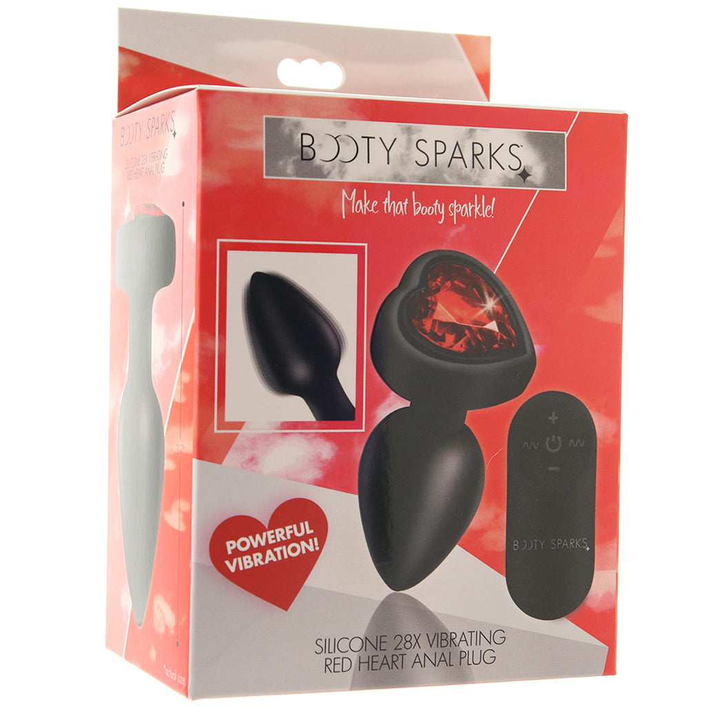 Booty Sparks Red Heart Gem Vibrating Anal Plug in Small PinkCherry Booty Sparks Red Heart Gem Vibrating Anal Plug in Small PinkCherry