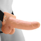 6 Inch Hollow Vibrating Strap-On with Remote in Vanilla