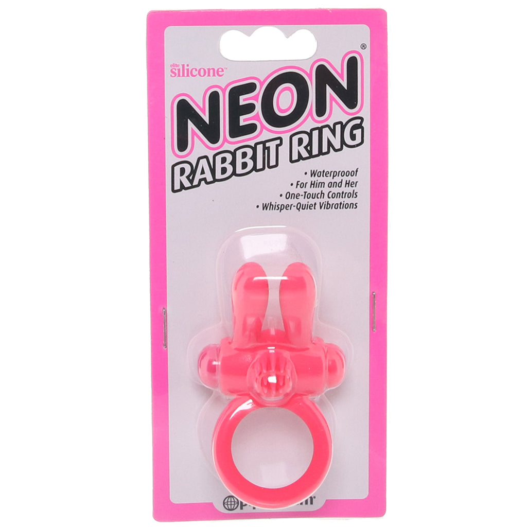 Neon Rabbit Vibrating Cock Ring in Pink PinkCherry Neon Rabbit Vibrating Cock Ring in Pink PinkCherry