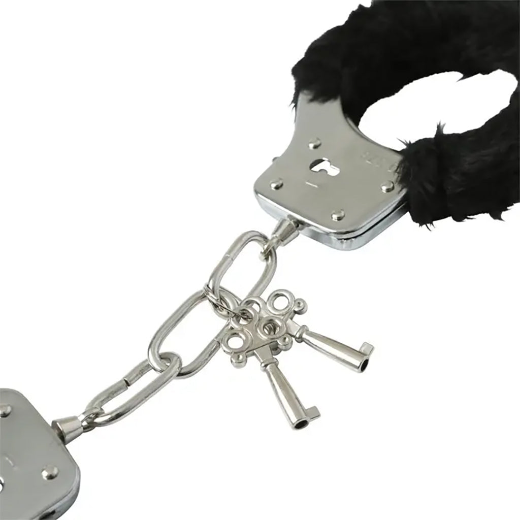 Black Furry Hand Cuffs
