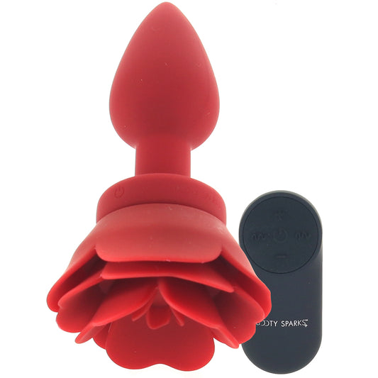 Booty Sparks Remote Vibrating Rose Plug in Large