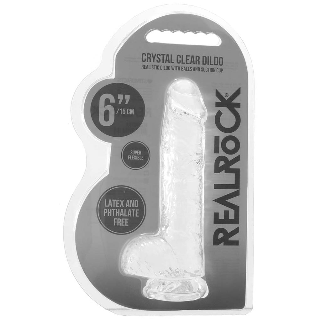 RealRock 6 Inch Realistic Ballsy Dildo in Crystal Clear PinkCherry RealRock 6 Inch Realistic Ballsy Dildo in Crystal Clear PinkCherry