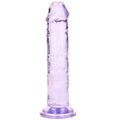 RealRock Crystal Clear Jelly 6 Inch Dildo in Purple