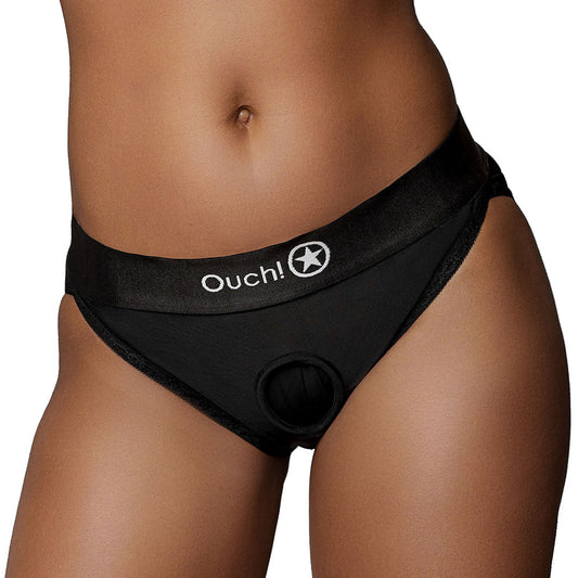 Ouch! Black Vibrating Strap-on Hipster /L