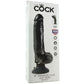 King Cock 9 Inch Vibrating Dildo with Balls in Black