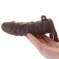 Size Up 1 Inch Realistic Vibrating Extender in Brown
