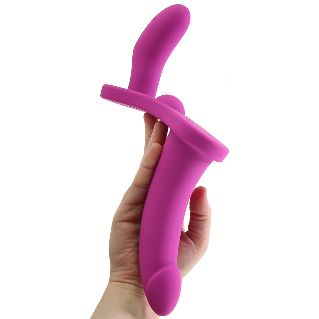 Strap U Double Take Vibrating Dildo & Harness PinkCherry Strap U Double Take Vibrating Dildo & Harness PinkCherry